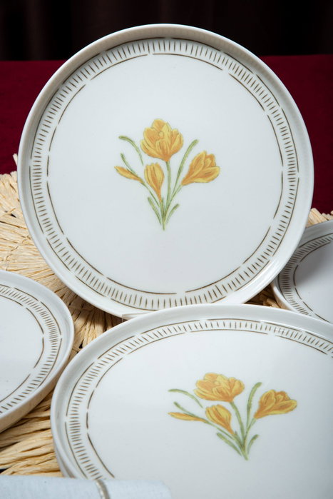 Hermia Mimoza 21 Juego de 6 Platos de Postre Multicolor, 21 cm